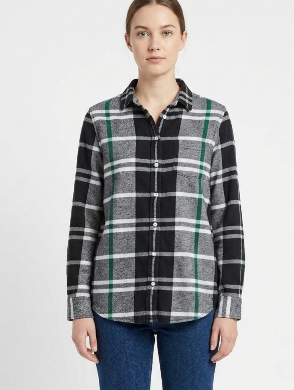 Woolrich Oxbow Bend Plaid Flannel Shirt Medium Organic Cotton Button Up Outdoor